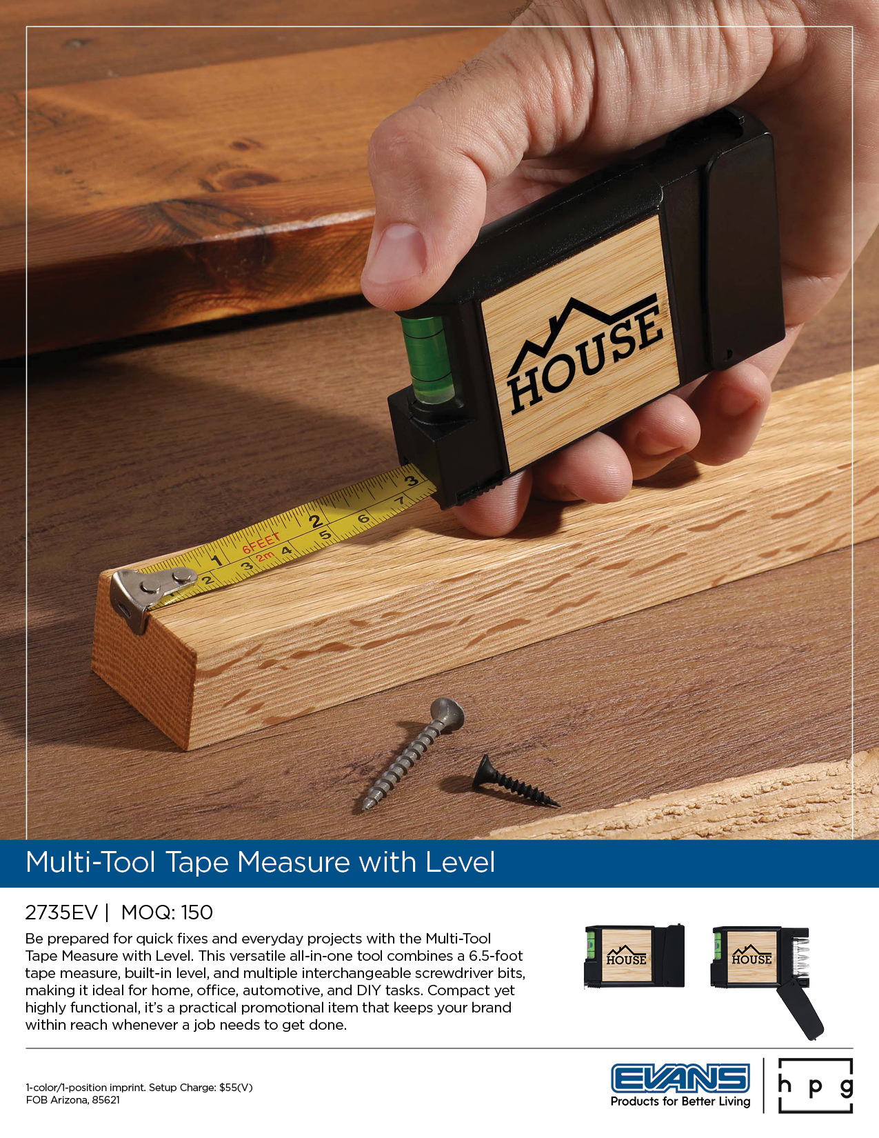2735EV Multi-Tool Tape Measure with Level