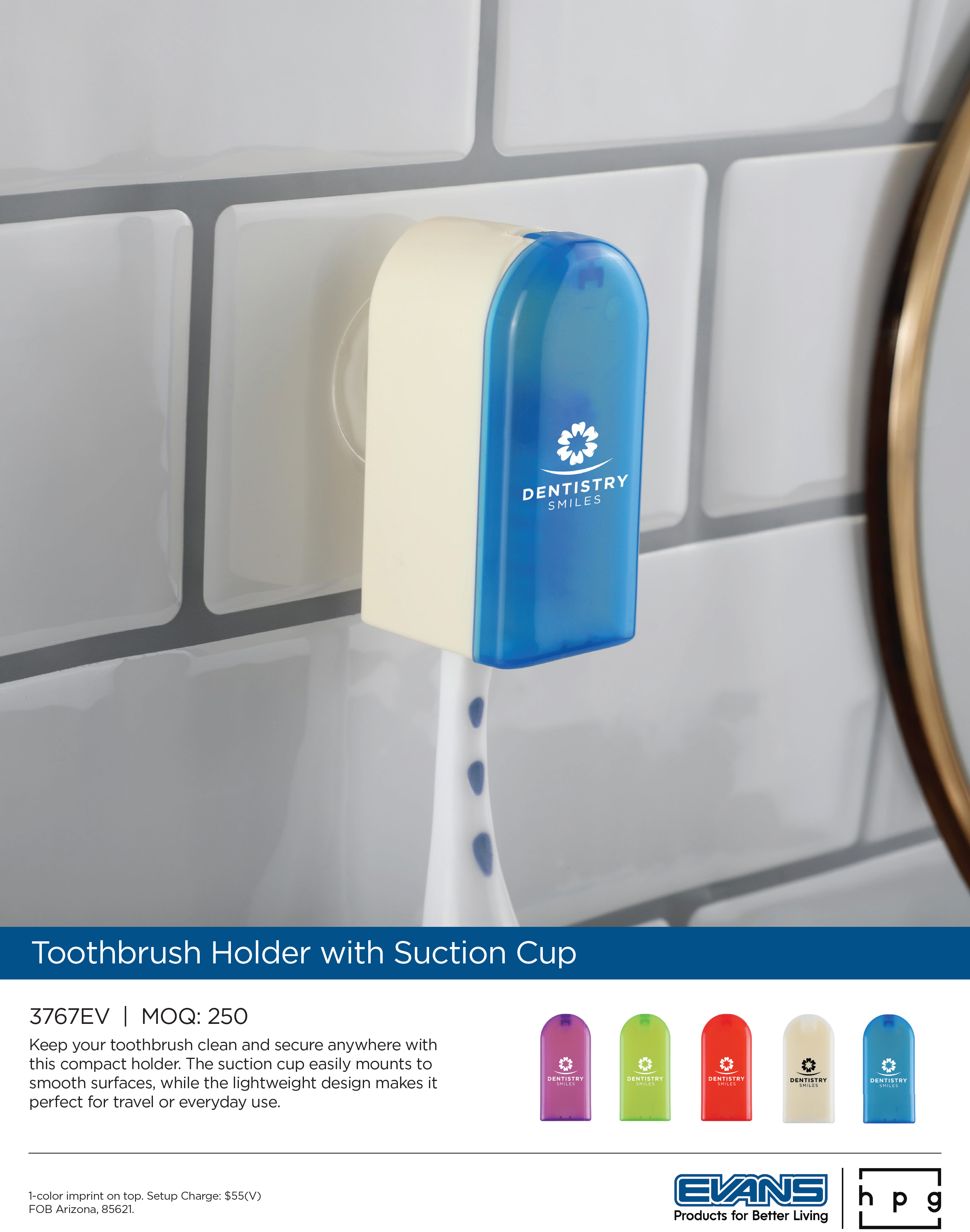 3767EV Toothbrush Holder with Suction Cup
