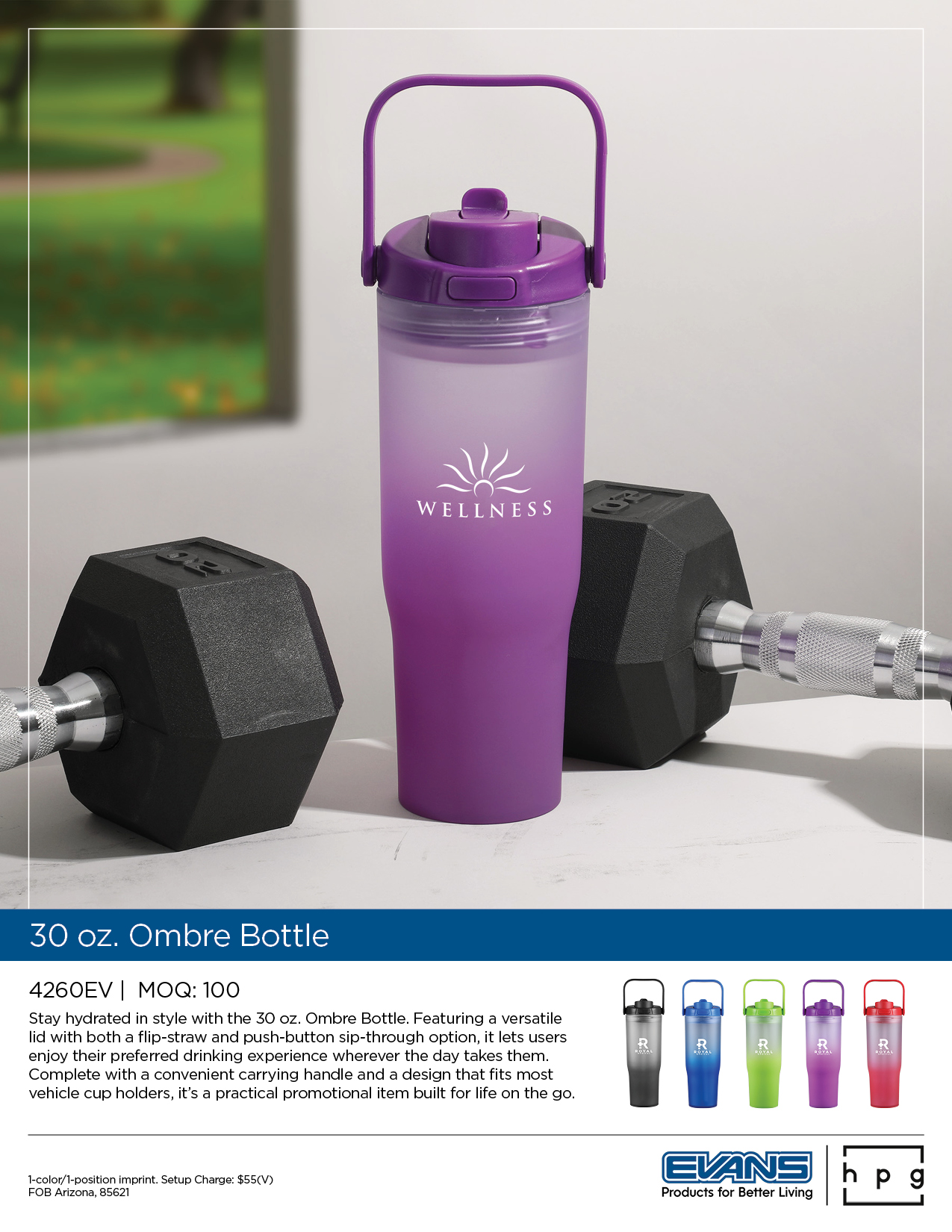 4260EV 30 oz. Ombre Bottle