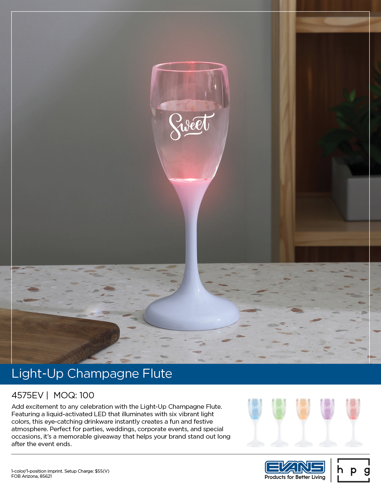 4575EV Light-Up Champagne Flute